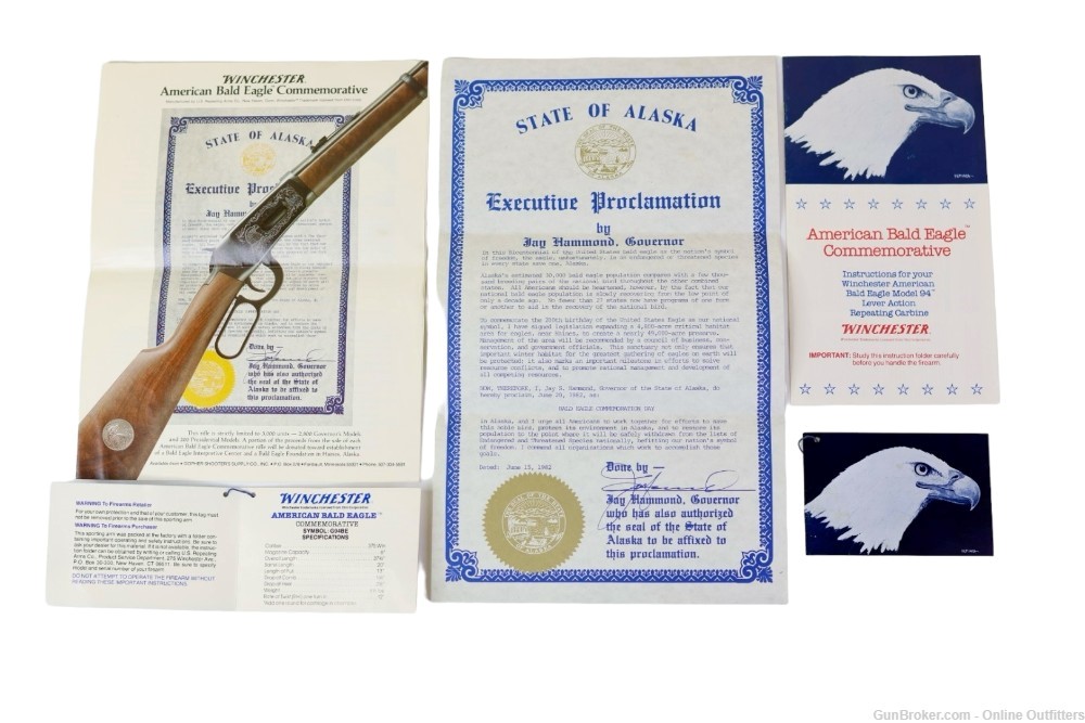 Winchester 94 XTR American Bald Eagle Commemorative 375 Win 20" WLNT Stock-img-13