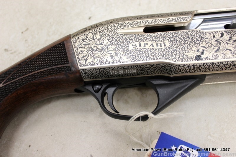 BRAND NEW SIPAHI V12 PREMIUM LUXURY 12 GA SEMI , GAS, WD3 WALNUT ENGRAVING -img-10