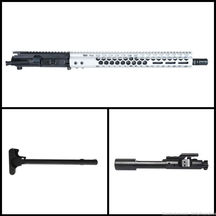 AR15 16" 5.56 NATO Complete Assembled Upper | Anodized Clear Handguard-img-0