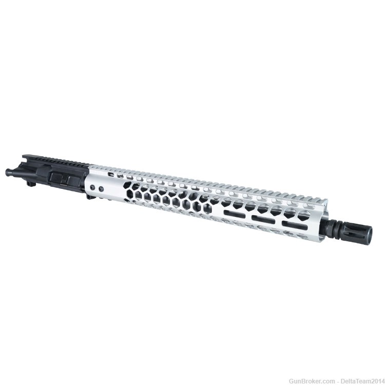 AR15 16" 5.56 NATO Complete Assembled Upper | Anodized Clear Handguard-img-1