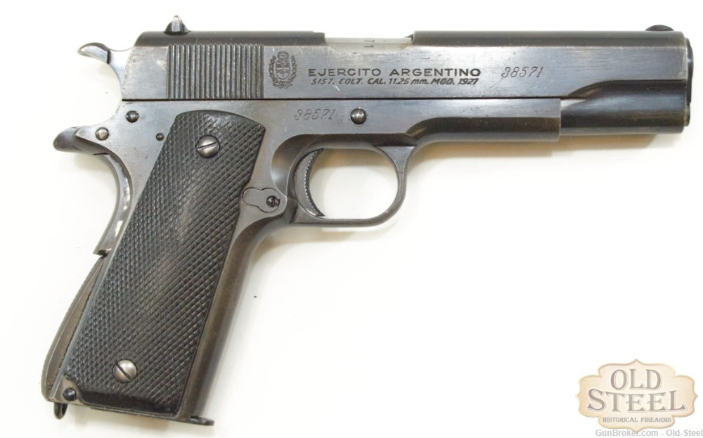 Argentine Sistema 1927 45 ACP 1911 Pistol Colt MFG 1947 C&R Penny Auction-img-0