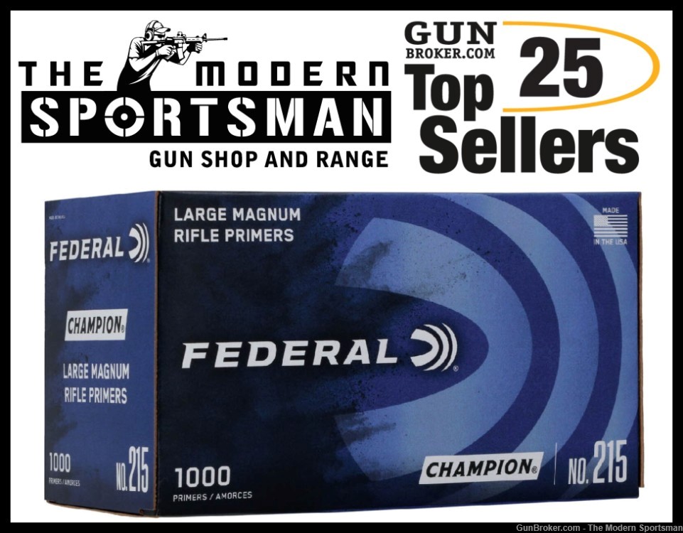 Federal Large Magnum Rifle Primers Champion Centerfire No. 215 1000 Count-img-0