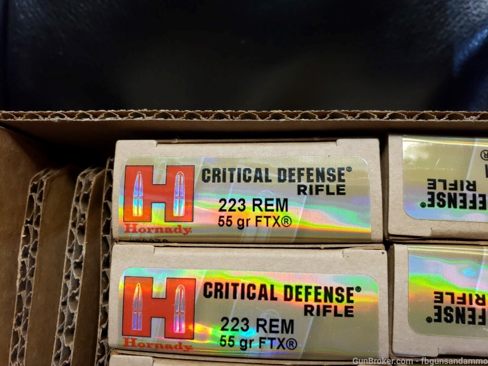 NEW! 200 ROUNDS HORNADY CRITICAL DEFENSE .223 REM 55 FTX 223 BALLISTIC TIP-img-2