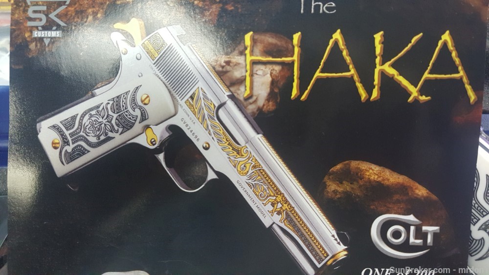 COLT 1911 38 SUPER CUSTOM HAKA THEME STAN CHEN MAG WELL FACTORY NEW -img-18