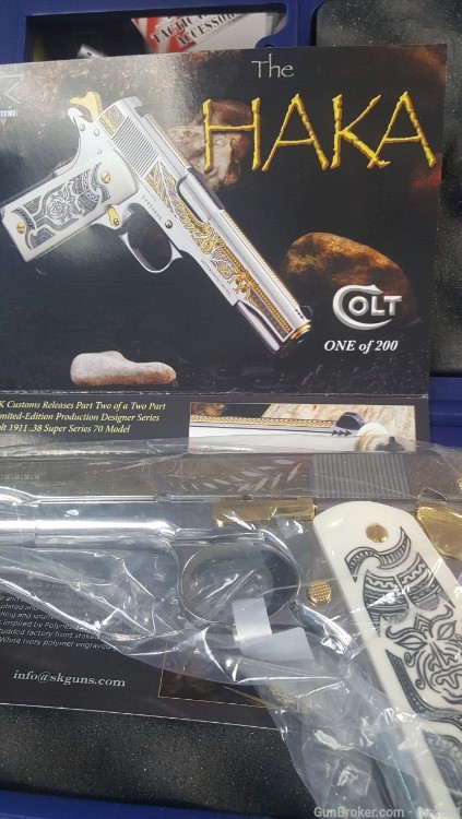 COLT 1911 38 SUPER CUSTOM HAKA THEME STAN CHEN MAG WELL FACTORY NEW -img-2