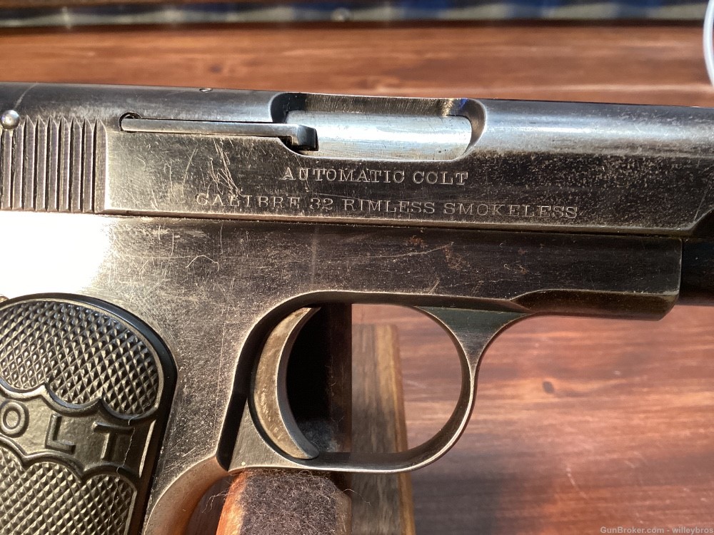 1910 Colt 1903 Hammerless .32 acp 3.75” Bright Bore Original Worn Finish-img-4