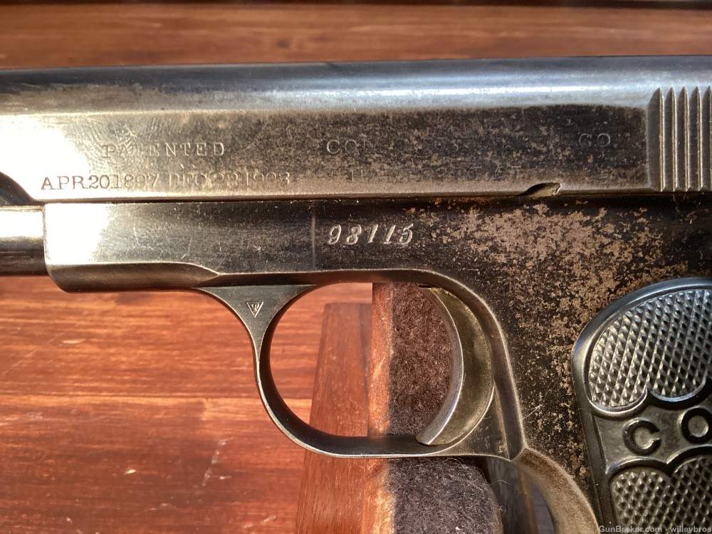 1910 Colt 1903 Hammerless .32 acp 3.75” Bright Bore Original Worn Finish-img-8