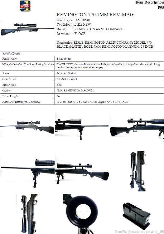 REMINGTON 770 7MM REM MAG WITH SCOPE AND BIPOD-img-9