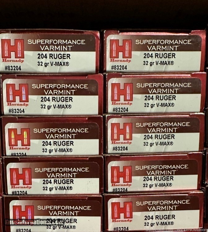 Hornady 83204 Superformance Varmint 204 Ruger 32 gr V-Max (VMX) 200 ROUNDS-img-0