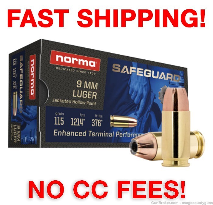 Norma 9mm 115 gr JHP 50 rds-img-0