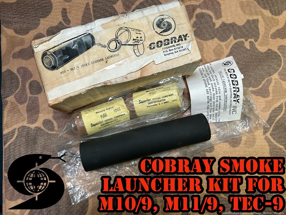 RARE SWD COBRAY MAC-10 9mm M11/9 TEC-9 Smoke Launcher + 2 grenades RPB NOS!-img-0
