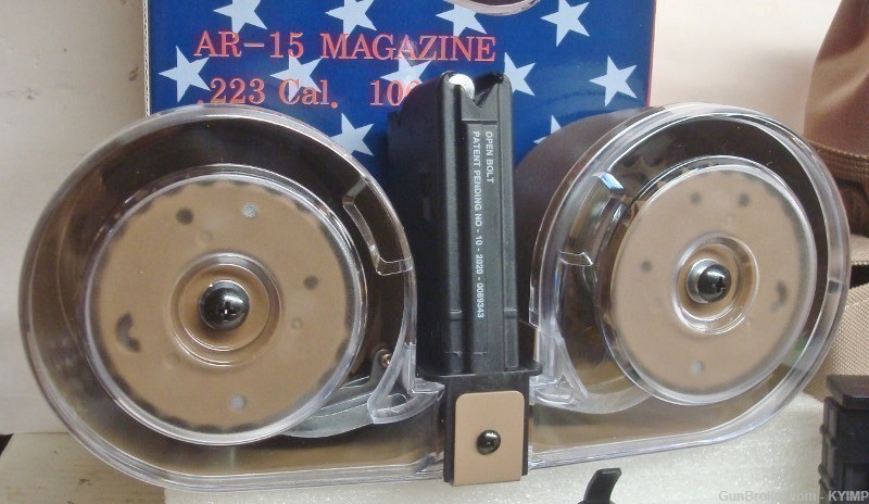 AR15 RWB .223 or 5.56 DESERT TAN 100 round Drum Magazine-img-0