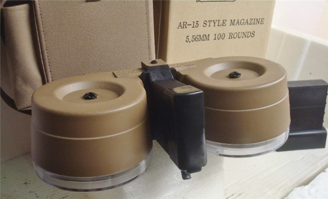 AR15 RWB .223 or 5.56 DESERT TAN 100 round Drum Magazine-img-4