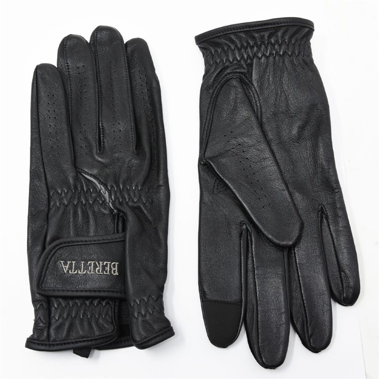 BERETTA Leather Shooting Gloves, Color: Black/Grey, Size: 2XL-img-2