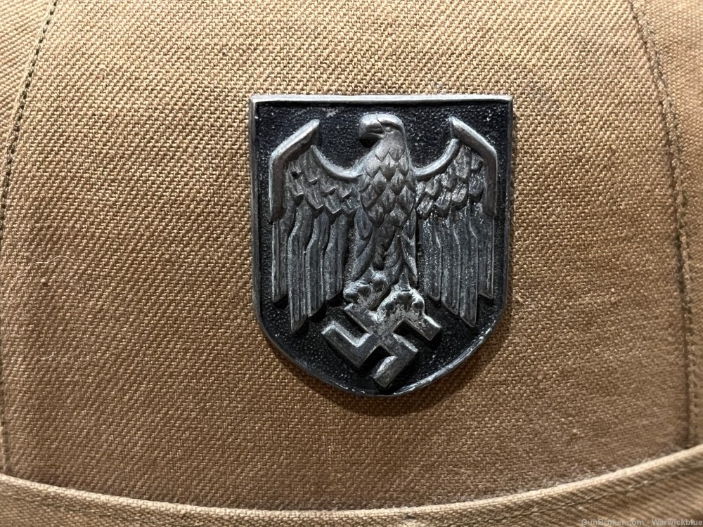 Original DOUBLE DECAL German WW2 Afrika Korps Pith Helmet-img-10