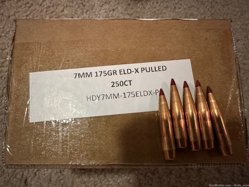 175 grain ELD-X Hornady 7mm .284” bullets projectiles for reloading 250 pcs-img-0