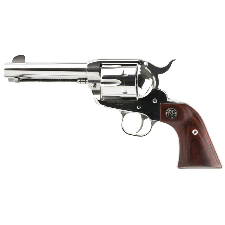 RUGER Vaquero 45 Colt 4.62in 6rd High-Gloss Stainless Revolver (5105)-img-1
