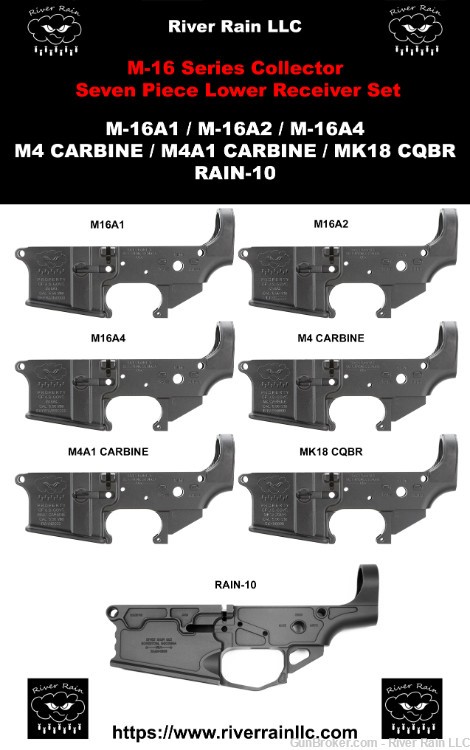 M16 Series Collector Set - 7 Lowers M16A1 M16A2 M16A4 M4 M4A1 MK18 RAIN-10-img-0
