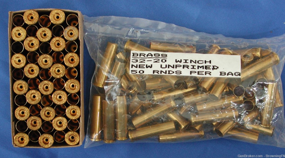 100 NEW WINCHESTER W-W Brass Cases for .32-20 .32 W.C.F. Cartridge-img-0