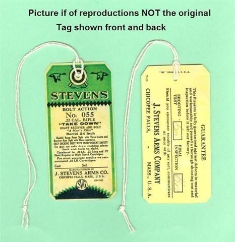 Stevens Model 055 Factory Display Hang Tag R-img-0