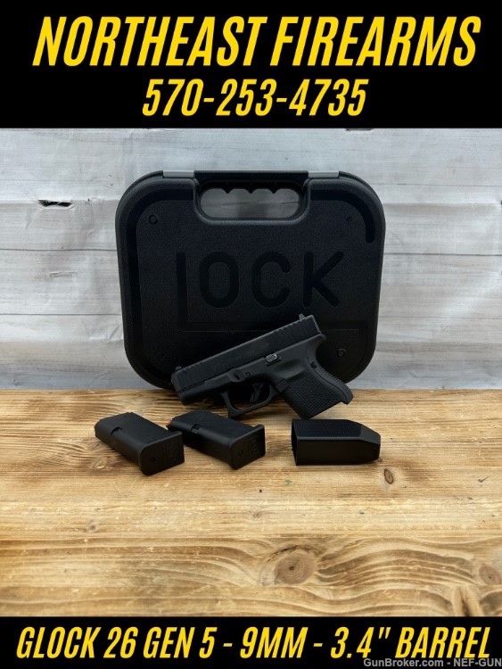 Glock 26 Gen 5 9mm 3.4" Barrel 10 Rnd Mags w/ Box-img-0