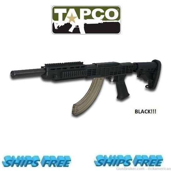 TAPCO Stk63161 Black Intrafuse Stock 4 Rail Handguard Ruger 10/22 .920 Barr-img-0