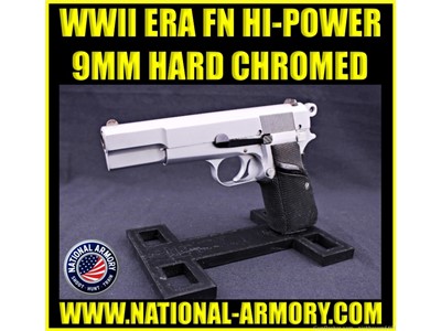 C&R FN BROWNING HI-POWER GERMAN ISSUE WWII 9MM HARD CHROME WaA140