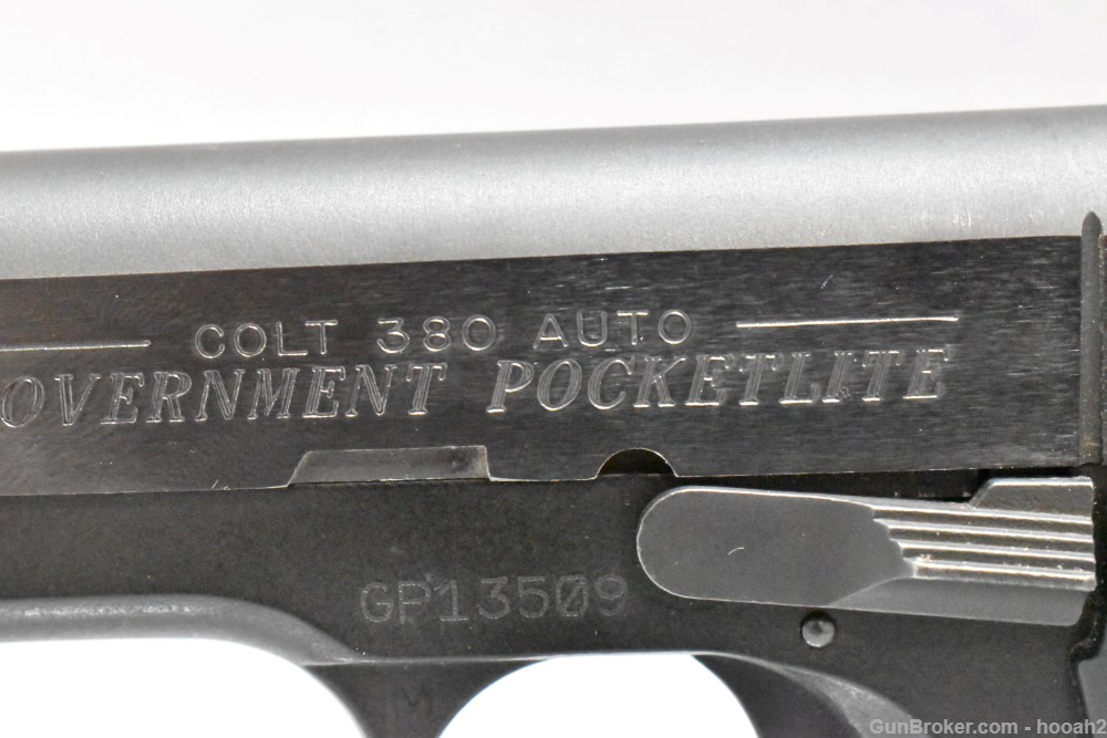 Nice Colt Government Pocketlite Semi Auto Pistol 380 ACP W Box 1995-img-12