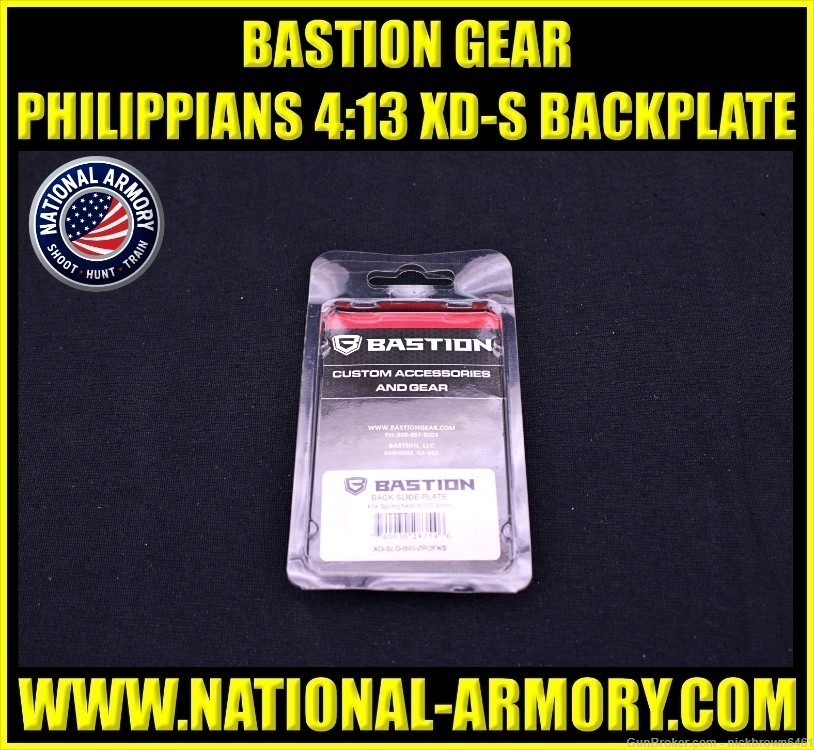 BASTION GEAR PHILIPPIANS 4:14 SPRINGFIELD XD-S BACKPLATE-img-0