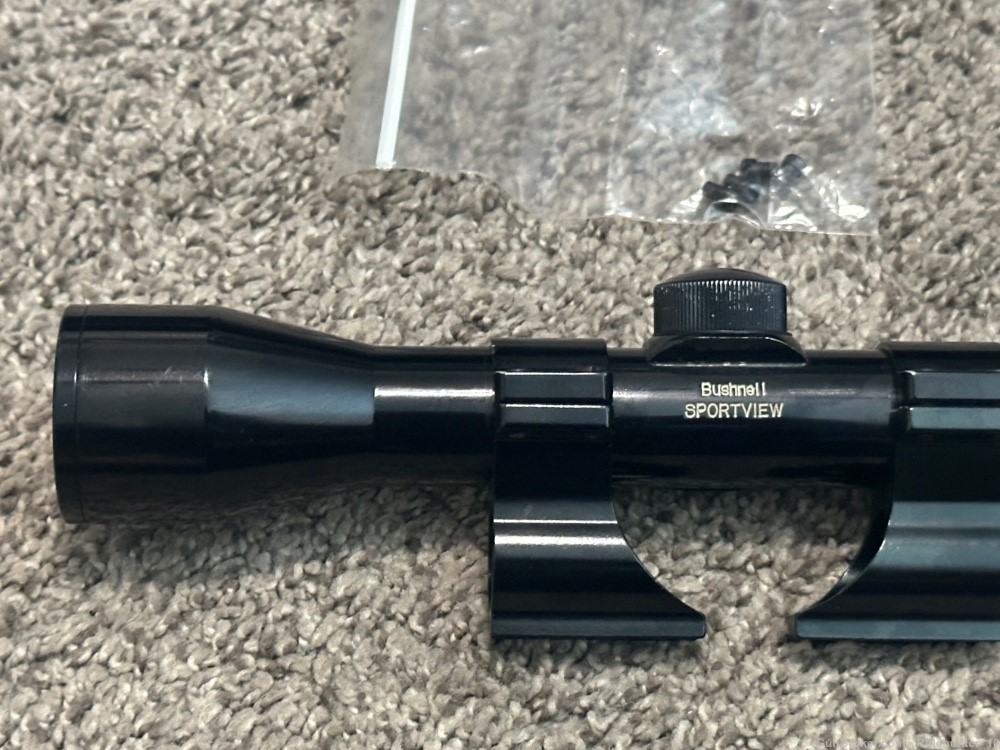Bushnell sportview 3x-9x32mm vintage riflescope glossy 1” tube duplex rings-img-2