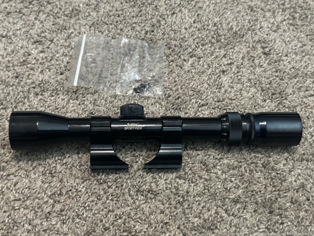 Bushnell sportview 3x-9x32mm vintage riflescope glossy 1” tube duplex rings-img-0