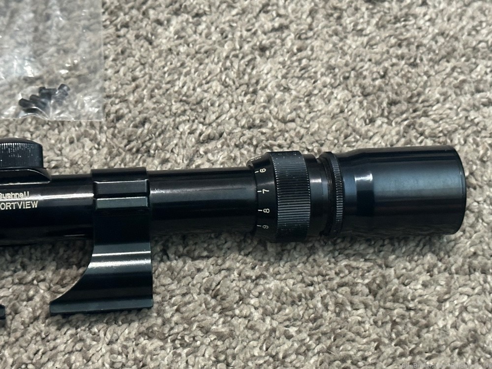 Bushnell sportview 3x-9x32mm vintage riflescope glossy 1” tube duplex rings-img-1