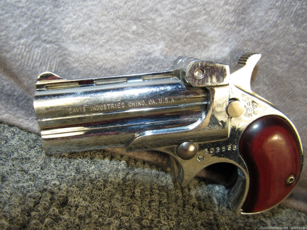 Davis Industries DM-22 22 Mag Magnum Derringer 2 3/8" Nickel Wood Grips    -img-3