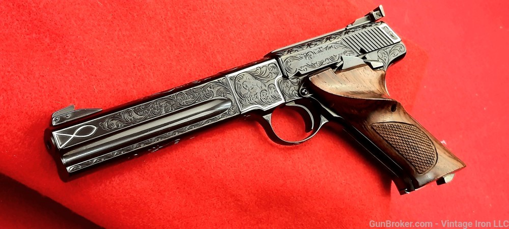 Stunning Colt Woodsman Match Target .22lr. Engraved with silver enlays ! NR-img-40