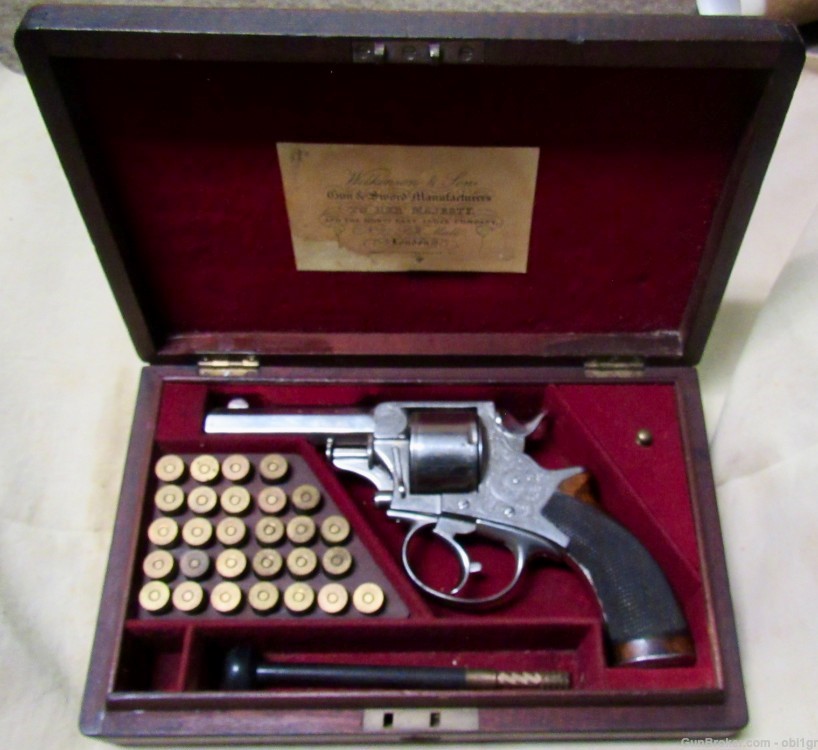 Cased British Wilkinson .450 Double Action Tranter Style Revolver-img-0