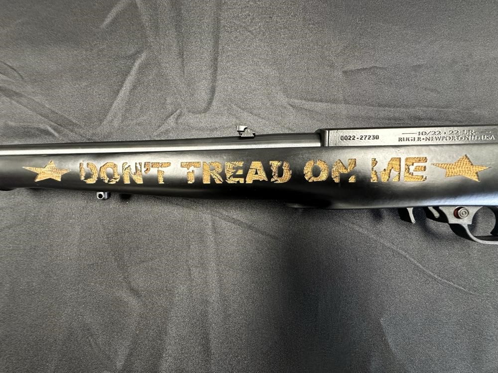 Ruger 10/22 Carbine 1103 22 LR 18.5", Custom Don't Tread on Me Snake Stock-img-6