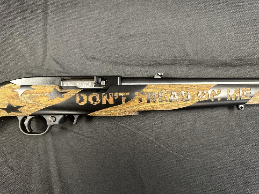 Ruger 10/22 Carbine 1103 22 LR 18.5", Custom Don't Tread on Me Snake Stock-img-2