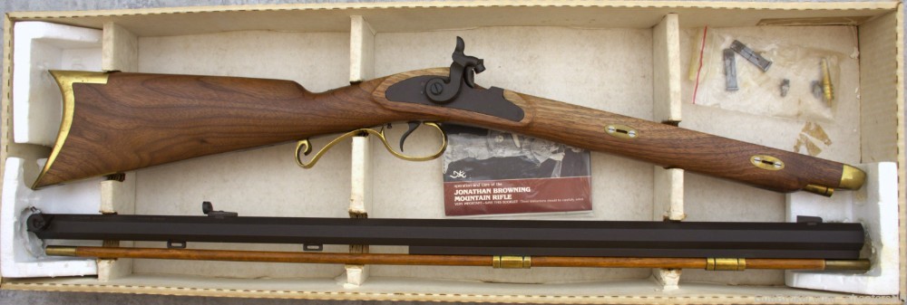 Scarce New in Box John Browning Mountain Rifle 54 ca Western Big Bore Brass-img-0