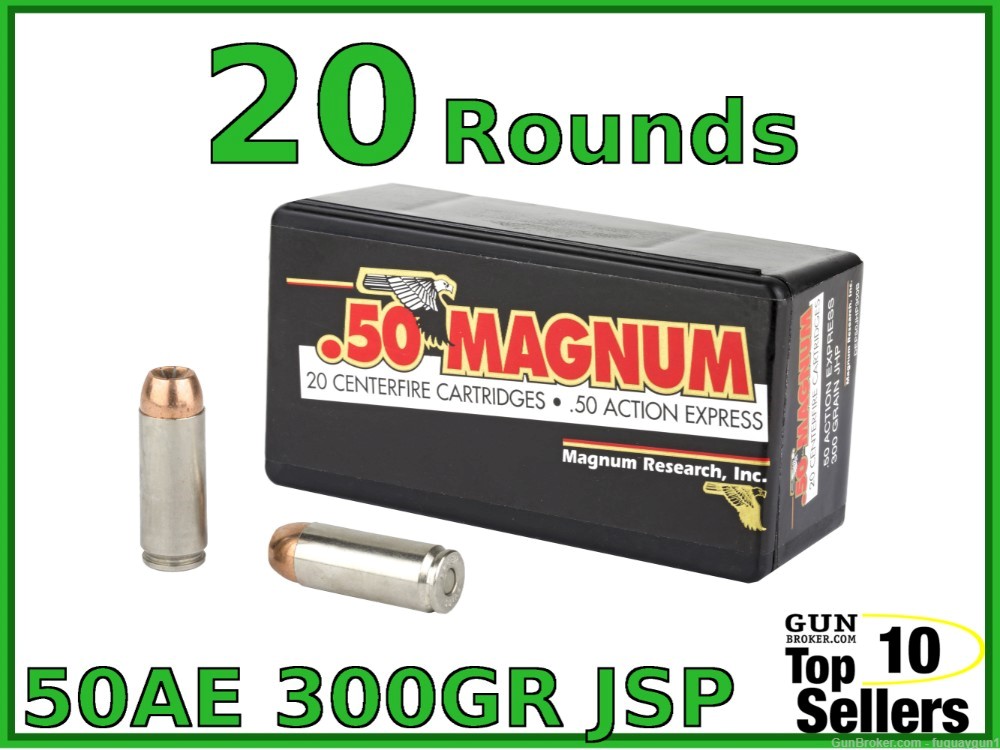 Magnum Research 50 AE JHP Ammo DEP50JHP300B 50AE Ammo-img-0