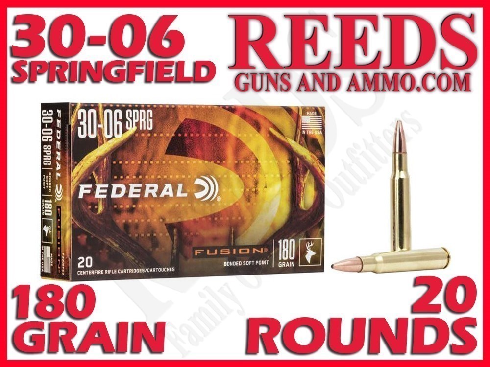 Federal Fusion Rifle 30-06 SPFLD 180 Gr Soft Point F3006FS3-img-0