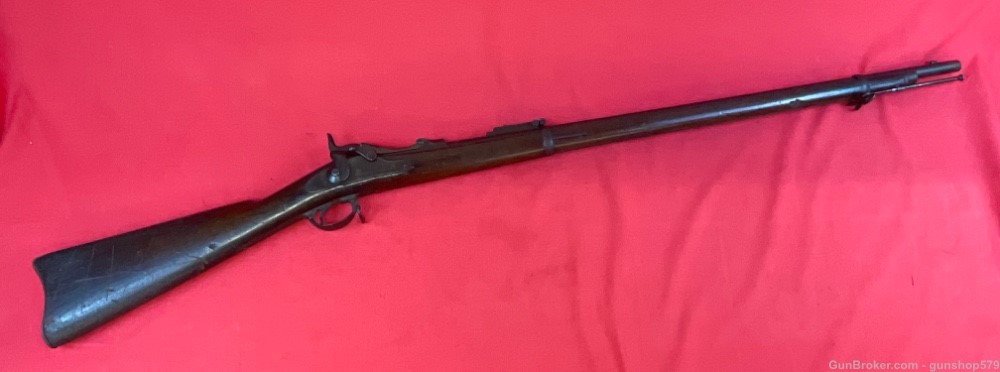 Springfield Armory 1873 Trap Door Rifle 45-70 Govt Rack Marked Antique US-img-0
