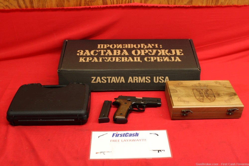 Zastava CZ 999 9mm, Engraving on the Grips and Slide, Engraved Box.-img-0