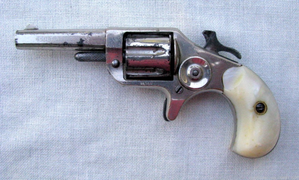 SALE! $750! COLT  7- SHOT 22 NEW LINE MODEL POCKET REVOLVER PEARL GRIPS-img-7