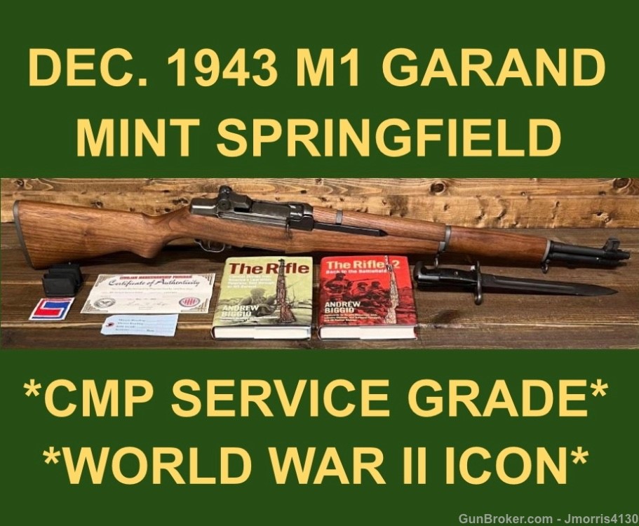 M1 GARAND 1943 SPRINGFIELD CMP SERVICE GRADE STUNNING GARAND RIFLE WW2 WWII-img-0