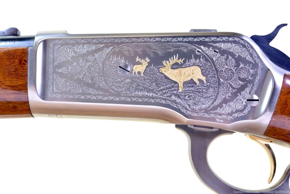 Browning 71 High Grade 348 Win Lever Action 20" Engraved 4+1 Walnut Stock-img-8