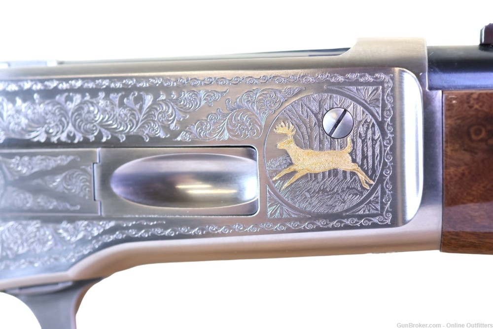 Browning 71 High Grade 348 Win Lever Action 20" Engraved 4+1 Walnut Stock-img-9