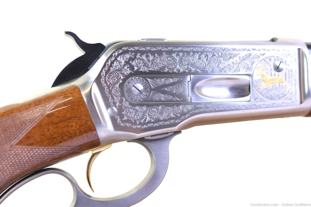 Browning 71 High Grade 348 Win Lever Action 20" Engraved 4+1 Walnut Stock-img-6