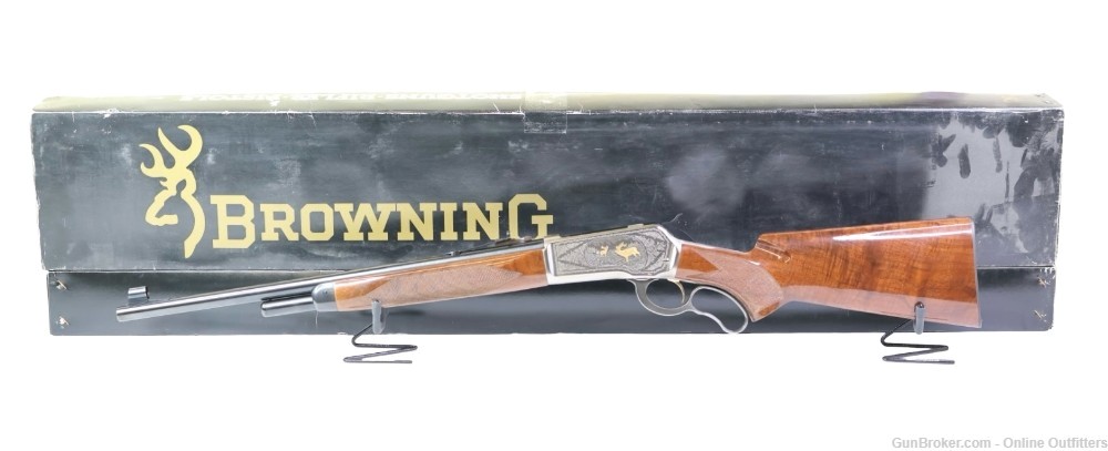 Browning 71 High Grade 348 Win Lever Action 20" Engraved 4+1 Walnut Stock-img-0