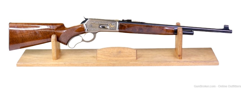 Browning 71 High Grade 348 Win Lever Action 20" Engraved 4+1 Walnut Stock-img-1