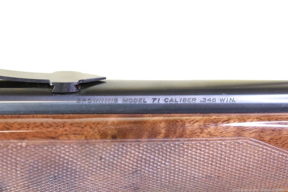 Browning 71 High Grade 348 Win Lever Action 20" Engraved 4+1 Walnut Stock-img-10